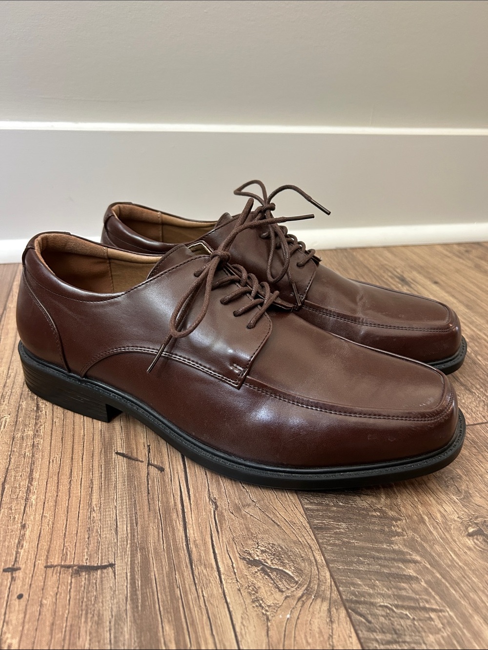 Kohl's Croft & Barrow Men's Brown Leather Lace-Up Dress Shoes Ortholite 9.5W
